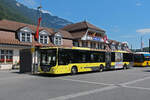 MAN Lions City 701 der STI, auf der Linie 21, wartet am 27.07.2024 an der Endstation beim Bahnhof Interlaken Ost.