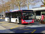 travys - MAN Lion`s City VD 587547 unterwegs vor dem Bahnhof in Yverdon am 2024.11.30