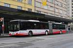 MAN Lions City 38 steht am 24.02.2025 an der Haltestelle beim Bahnhof Biel.