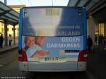 Das Foto zeigt einen MAN Lions City. Der Bus trgt Werbung Saarland gegen Darmkrebs. Das Foto habe ich am 08.03.2010 in Saarbrcken aufgenommen.
