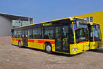 Ausgemusterter Mercedes Citaro mit der Betriebsnummer 2, steht am 04.04.2013 auf einem Abstellplatz beim Depot Hüslimatt.