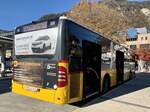 Heckansicht des Citaro Facelift '5270' der PostAuto Regie Interlaken am 7.11.21 beim Bahnhof Interlaken West.