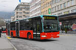 Mercedes Citaro 183, auf der Linie 6, verlässt am 24.02.2025 die Haltestelle beim Bahnhof Biel.