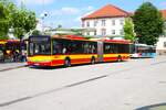 HSB Hanau Solaris Urbino 18 Wagen 71 am 07.06.24 in Hanau Freiheitsplatz