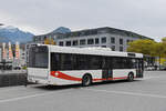 Solaris Bus von der Rottal Auto AG steht am 12.10.2024 als Ersatzbus für den Bahnersatz vom Bahnhof Interlaken Ost nach Meiringen bereit.