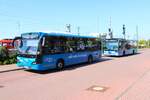 Stadtwerke Langen VDL Citea und KVG Offenbach Mercedes Benz Citaro 2 am 21.09.24 in Langen Bahnhof