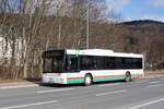 Bus Schwarzenberg / Bus Erzgebirge: MAN NÜ (ERZ-RV 390) der RVE (Regionalverkehr Erzgebirge GmbH), aufgenommen im Februar 2024 im Stadtgebiet von Schwarzenberg / Erzgebirge.