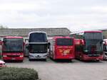 Setra 415 LE Business und Neoplan Skyliner und Setra 531 DT von URB aus Deutschland in Ueckermünde am 11.10.2020