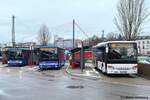 drei Setra S 415 LE business, Villingen (Schwarzwald) Bahnhof Januar 2025