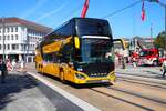 HEAG mobiBus Setra 5000er Flughafen Shuttle am 07.09.24 in Darmstadt Innenstadt