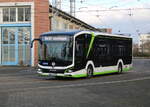 Der MAN Lion´s E am 13.12.2024 auf dem Betriebshof der Rostocker Straßenbahn AG.