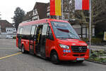 Mercedes Sprinter von Südbadenbus, auf der Linie 7312, wartet am 15.01.2025 an der Endstation beim Bahnhof Rheinfelden.