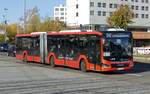 S42 Ersatzverkehr, SEV der S Bahn Berlin mit dem MAN Lion's City 18C [VG-GB 106] von URB- Unser Roter Bus GmbH. Berlin im Oktober 2022.
