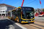 HEAG mobiBus MAN Elektro Lions City G Wagen 430 am 07.09.24 in Darmstadt Innenstadt