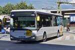 1-GWL-766, Iveco Crossway, von de Lijn, aufgenommen bei der Ausfahrt aus dem Busbahnhof am Bahnhof in Maastricht. 12.09.2024