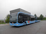 Zwei Mercedes Citaro von Distribus stehen am 10.10.2012 auf dem Hof der Garage Rankstrasse.