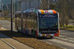 AV 9020, Mercedes Benz e Citaro, des VDL, aufgenommen nahe der Haltestelle Roud Bréck, in der Stadt Luxemburg. 02.2025