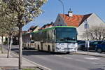 Frühling im Burgenland: Iveco-Irisbus Crossway von Postbus (BD-16659) pausiert an der Hst. Eisenstadt St.-Rochus-Straße. Aufgenommen 20.3.2024.