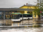 Wiener Neustadt. Wagen 1731 von Dr. Richard verlässt hier am 13.09.2024 bei leichtem Schneeschauer den Bahnhof Wiener Neustadt.