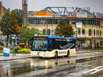 Baden. Ein Citaro K der Wiener Lokalbahn, steht hier am 13.09.2024 bei der Haltestelle Baden Josefsplatz.