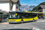 10.07.2024: mbs Wagen 52 als LANDBus Montafon Linie 604 Richtung Schruns Bahnhof in Schruns.