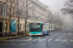 Klagenfurt. Ein Mercedes Citaro 2 des Busunternehmens Klagenfurt Mobil, erreicht hier am Silvestertag 2024 den Hauptbahnhof Klagenfurt.