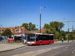 Wien. Ein Mercedes Citaro 2 der Firma Blaguss steht hier am 06.08.2024 in der Haltestelle Alaudagsse, abfahrbereit als Linie 67B nach Alterlaa Ⓤ.