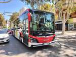 MAN 43C Lion's Intercity LE 13, Avanza Benidorm, Wagen 1468, unterwegs in der Avenida del Mediterraneo als Linie 03 in Benidorm am 20.08.2024