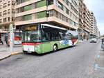 Castrosua New City (Scania K250UB), Wagen 197, Avanza Elche, bedient die Haltestelle Centro - Doctor Caro als Linie H in der Avenida de la Comunidad Valenciana in Elche am 07.10.2024