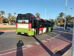 Heckansicht des Castrosua New City (Scania K250UB), Avanza Elche, Wagen 200, in Elche am 11.02.2025