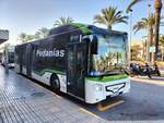 Castrosua Magnus H LE 13 Hybrid (Scania K360H), Avanza Elche, Wagen 310, wartet am Busbahnhof als Linie R10 in Elche am 11.02.2025