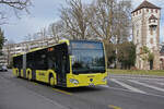 Mercedes Citaro 91 der AAGL, auf der Linie 81, fährt am 25.01.2025 zur Haltestelle Breite. Aufnahme Basel.