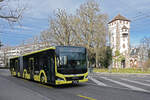 MAN Lions City Hybridbus 88 der AAGL, auf der Linie 81, fährt am 25.01.2025 Richtung Haltestelle Breite.