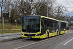 MAN Lions City Hybridbus 88 der AAGL, auf der Linie 81, fährt am 25.01.2025 zur Endstation am Aeschenplatz. Aufnahme Basel.