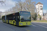 Mercedes Citaro 80 der AAGL, auf der Linie 80, fährt am 25.01.2025 zur Haltestelle Breite.