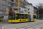 Mercedes Citaro 81 der AAGL, auf der Linie 81, fährt am 03.02.2025 zur Haltestelle Breite. Aufnahme Basel.