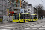 Mercedes Citaro 73 der AAGL, auf der Linie 81, fährt am 03.02.2025 zur Haltestelle Breite. Aufnahme Basel.