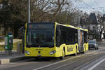 Mercedes Citaro 80 der AAGL, auf der Linie 80, fährt am 25.01.2025 Richtung Endstation am Aeschenplatz.