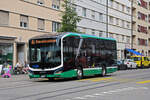 MAN Lions City Elektrobus der MAB, fährt am 19.08.2024 zur Haltestelle am badischen Bahnhof.