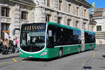 Mercedes Citaro 7029, auf der Linie 48, verlässt am 09.07.2024 die Endstation am Bahnhof SBB. Aufnahme Basel.