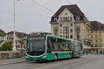 Mercedes Citaro 7014, auf der Linie 34, überquert am 26.08.2024 die Mittlere Rheinbrücke.