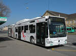 Mercedes Citaro 726 mit der energieschweiz.ch Werbung, auf der Linie 36, bedient am 04.03.2013 die Haltestelle am badischen Bahnhof. Aufnahme Basel.