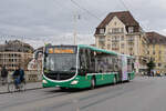 Mercedes Citaro 7047, auf der Linie 38, überquert am 18.12.2024 die Mittlere Rheinbrücke. Aufnahme Basel.