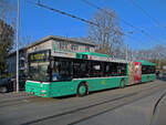 MAN Bus 767, auf der Linie 36, bedient am 11.03.2011 die Haltestelle ZOO Dorenbach. Aufnahme Basel.