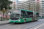 Mercedes Citaro 7014, auf der Tramersatzlinie 2, fährt am 26.11.2024 bei der Haltestelle Gewerbeschule ein.