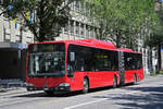 Mercedes Citaro 845, auf der Tramersatzlinie 7A, fährt am 09.07.2024 durch die Bundesgasse. Aufnahme Bern.