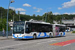 BOOG Mercedes Citaro 210, auf der Linie 502, fährt am 13.06.2024 über die Bahnhofbrücke beim  Bahnhof Olten.  