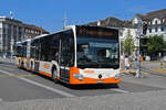 Mercedes Citaro 59 der BSU, auf der Linie 4, fährt am 12.08.2024 zur Haltestelle beim Bahnhof Solothurn.