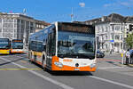 Mercedes Citaro 87 der BSU, auf der Linie 6, fährt am 12.08.2024 zur Haltestelle beim Bahnhof Solothurn.