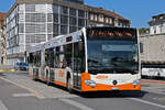 Mercedes Citaro 33 der BSU, auf der Linie 7, fährt am 12.08.2024 zur Haltestelle beim Bahnhof Solothurn.